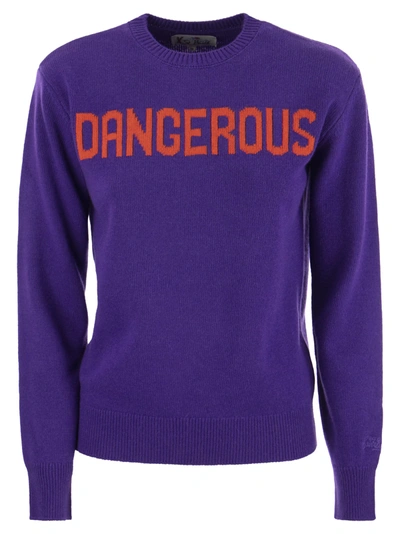 Shop Mc2 Saint Barth Wool And Cashmere Blend Jumper With Dangerous Embroidery