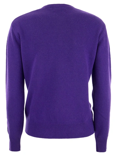 Shop Mc2 Saint Barth Wool And Cashmere Blend Jumper With Dangerous Embroidery