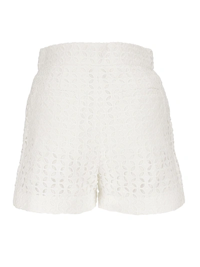 Michael Kors Geometric Embroidery Shorts In White