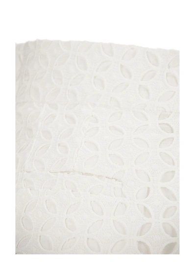 Michael Kors Geometric Embroidery Shorts In White