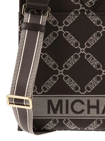 Shop Michael Kors Gigi Empire Jacquard Logo Tote Bag