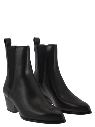 Shop Michael Kors Kinlee Leather And Stretch Knit Ankle Boot