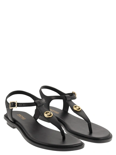 Shop Michael Kors Leather Sandal With Logo