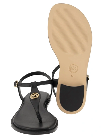 Shop Michael Kors Leather Sandal With Logo