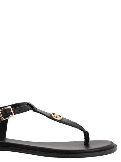 Shop Michael Kors Leather Sandal With Logo