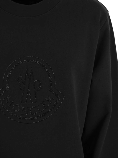 Shop Moncler Logo Sweatshirt With Crystals