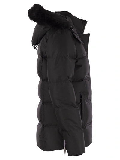 Shop Moose Knuckles Cloud 3 Q Down Jacket With Hood And Fur
