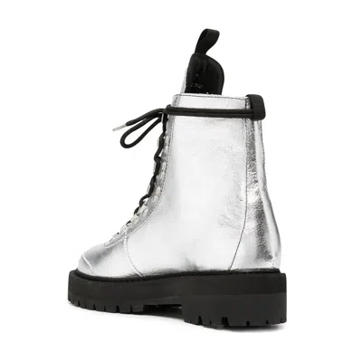 Off-white Off White Metallic Finish Ankle Boot