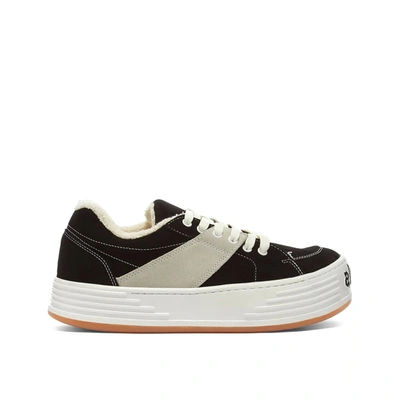 Shop Palm Angels Suede Logo Sneakers