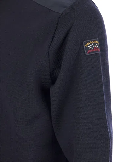 Shop Paul & Shark Bretagne Wool Crew Neck With Iconic Badge