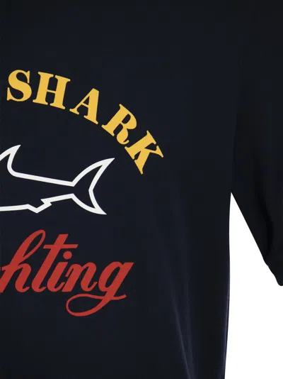 Shop Paul & Shark Cotton T Shirt With Printed Logo