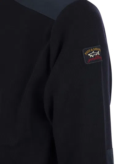 Shop Paul & Shark Wool Crew Neck With Iconic Badge