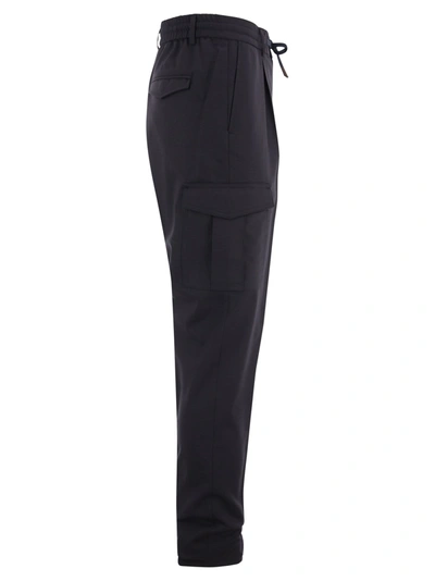 Shop Peserico Cargo Trousers With Drawstring