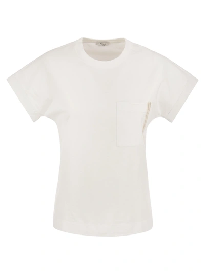Shop Peserico Crew Neck T Shirt With Pocket