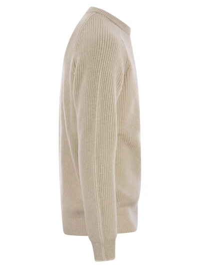 Shop Peserico Crew Neck Sweater In Wool And Cashmere