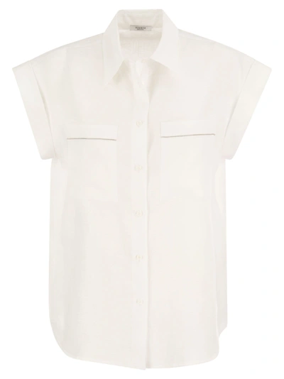 Shop Peserico Linen Sleeveless Shirt