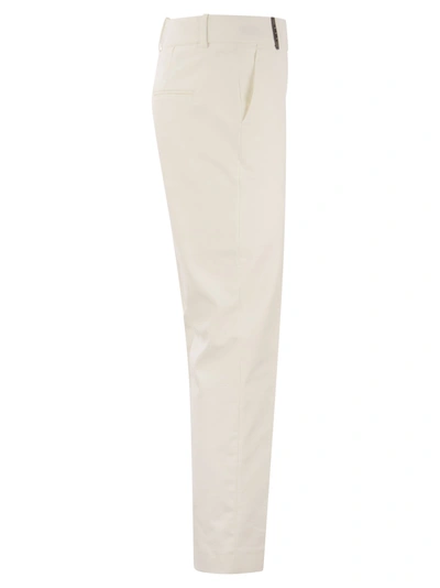 Shop Peserico Iconic Fit Trousers In Comfort Cotton Satin