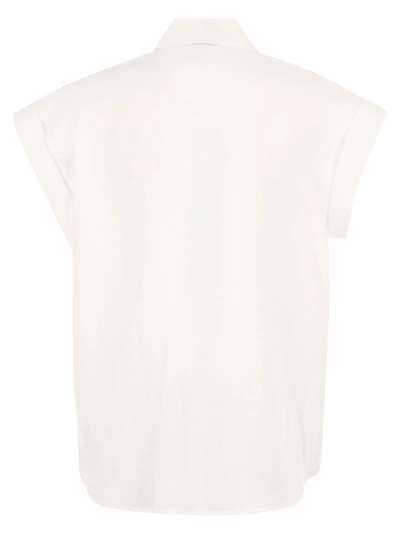 Shop Peserico Linen Sleeveless Shirt