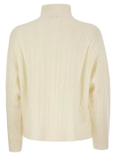 Shop Peserico Plaited Jumper In Wool Silk And Cashmere Blend