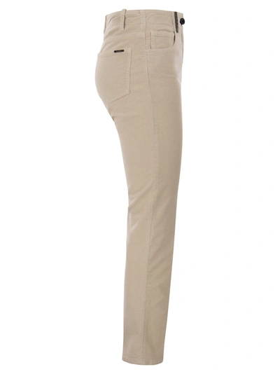 Shop Peserico Milleraies Striped Velvet 5 Pocket Trousers