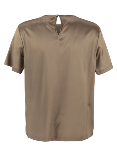 Shop Peserico Silk Satin T Shirt