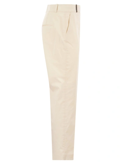 Shop Peserico Stretch Cotton Trousers
