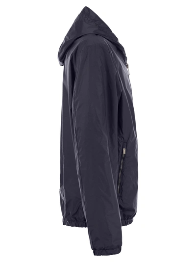 Peserico Men's Reversible Jacket With Hood In Blue