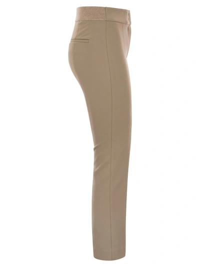 Shop Peserico Skinny Fit Trousers In Viscose And Cotton