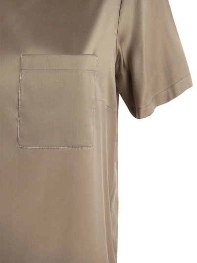 Shop Peserico Silk Satin T Shirt