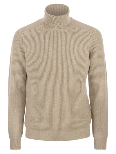 Shop Peserico Wool And Cashmere Turtleneck Sweater