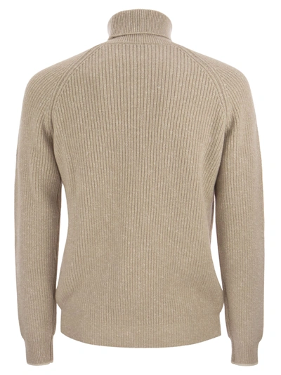 Shop Peserico Wool And Cashmere Turtleneck Sweater