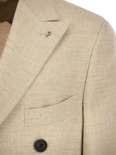 Shop Peserico Wool And Viscose Double Breasted Blazer