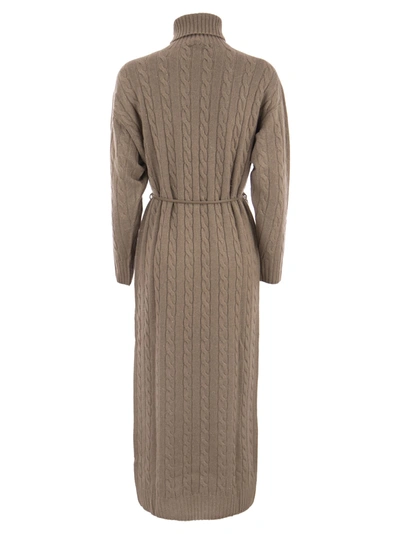 Shop Peserico Wool, Silk And Cashmere Turtleneck Dress
