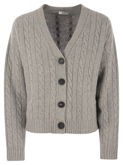 Shop Peserico Wool, Silk, Cashmere And Lurex Cardigan