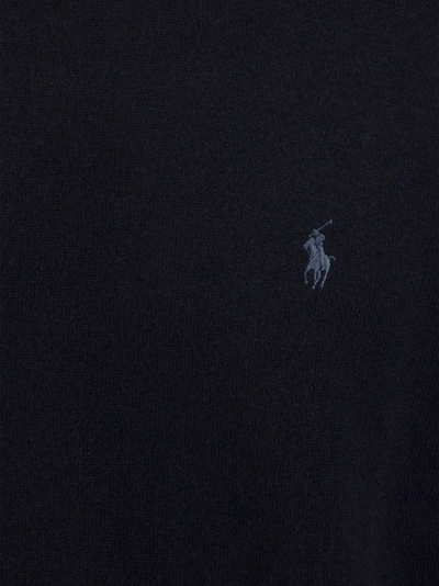 Polo Ralph Lauren Black Crew Neck Knitwear In Blue
