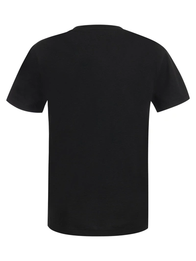 Polo Ralph Lauren Black Crewneck T-shirt With Pony Embroidery On The Front In Black