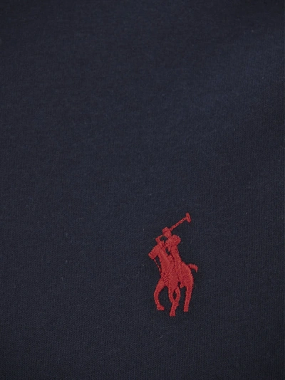 Polo Ralph Lauren Blue Crewneck T-shirt With Pony Embroidery On The Front