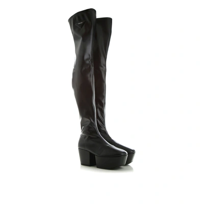 Prada Stretch Napa Over-the Knee Platform Boots