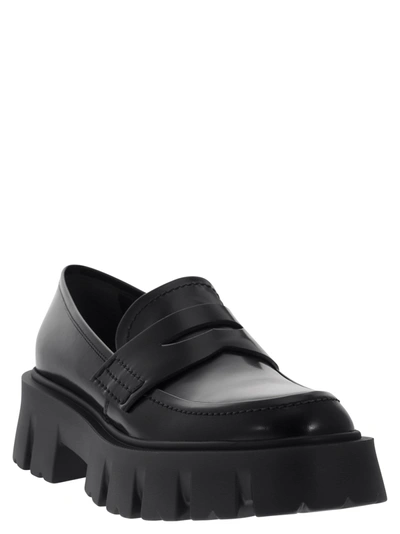 Shop Premiata Ascot Leather Loafers