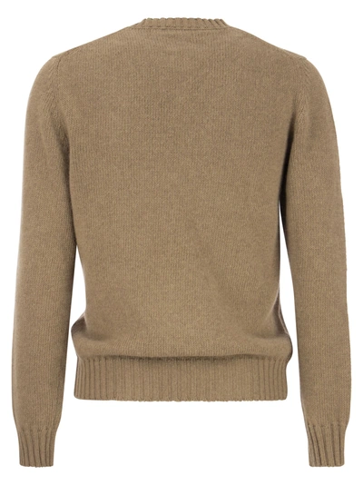 Shop Pt Pantaloni Torino Crew Neck Pullover In Wool And Angora Blend