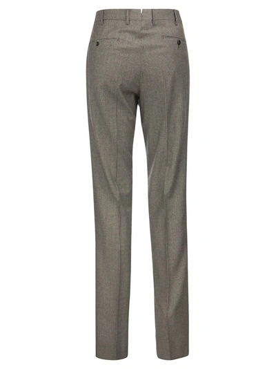 Shop Pt Pantaloni Torino Super Slim Pied De Poule Wool Trousers