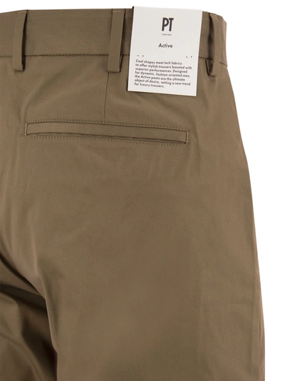 Shop Pt Pantaloni Torino Stretch Trousers In Technical Fabric