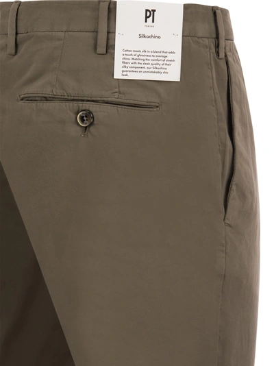 Pt Pantaloni Torino Superslim Trousers In Cotton And Silk