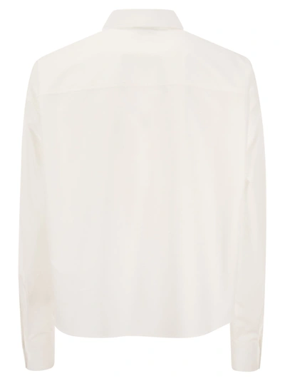 Shop Red Valentino Cropped Shirt In Cotton Poplin
