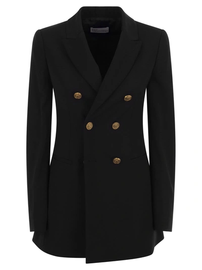 Shop Red Valentino Viscose And Wool Double Breasted Jacket