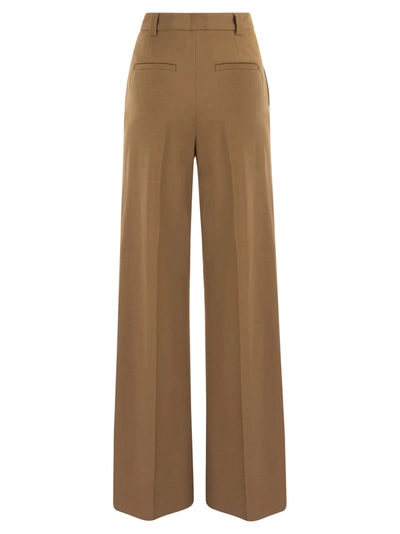 Shop Red Valentino Wide Trousers In Viscose And Wool
