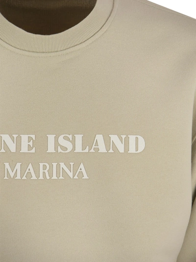 Shop Stone Island Crew Neck Sweatshirt With Inscription