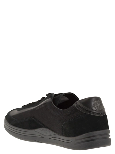 Shop Stone Island Fabric, Suede And Rubber Trainers
