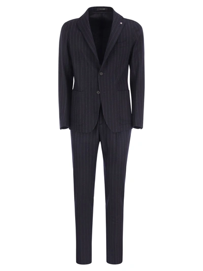 Shop Tagliatore Wool And Cotton Suit