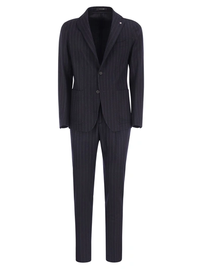 Shop Tagliatore Wool And Cotton Suit